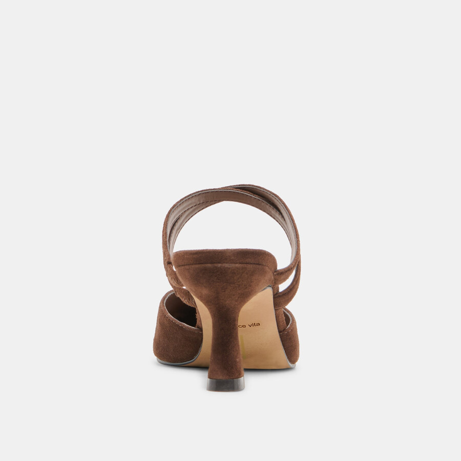 linore heels dunkelbraunes wildleder