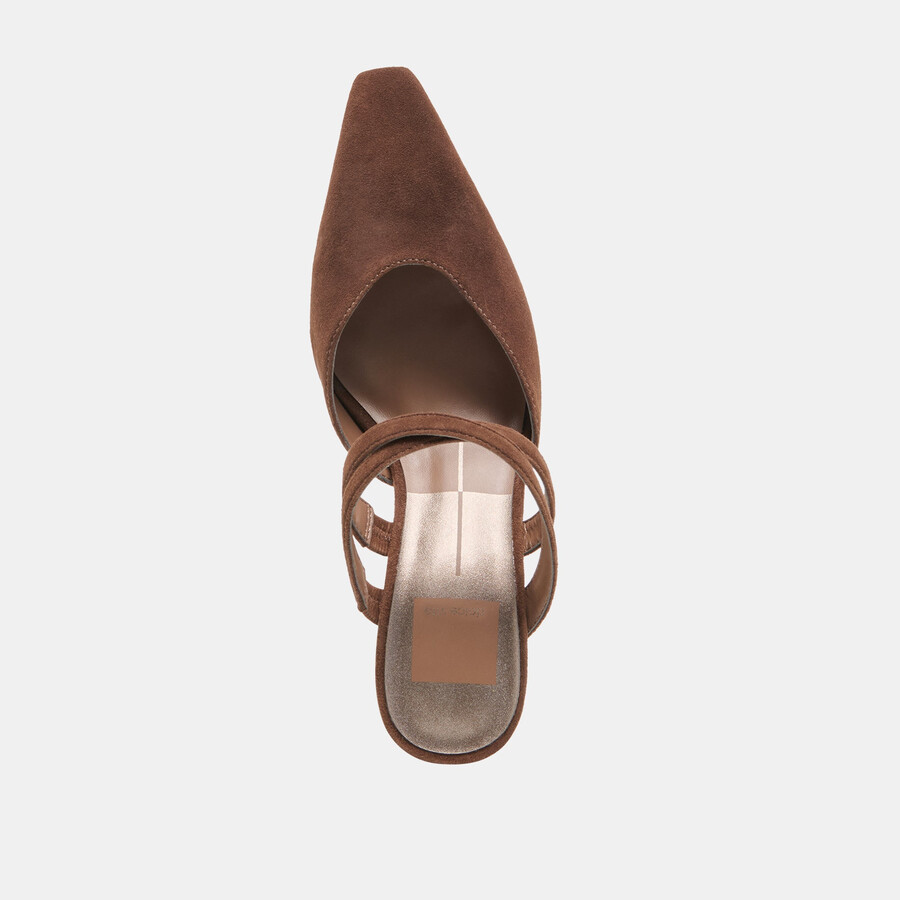 linore heels dunkelbraunes wildleder
