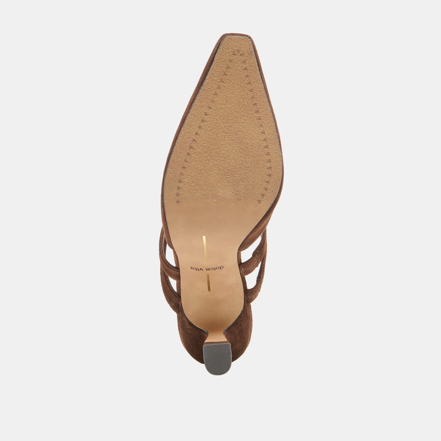 linore heels dunkelbraunes wildleder
