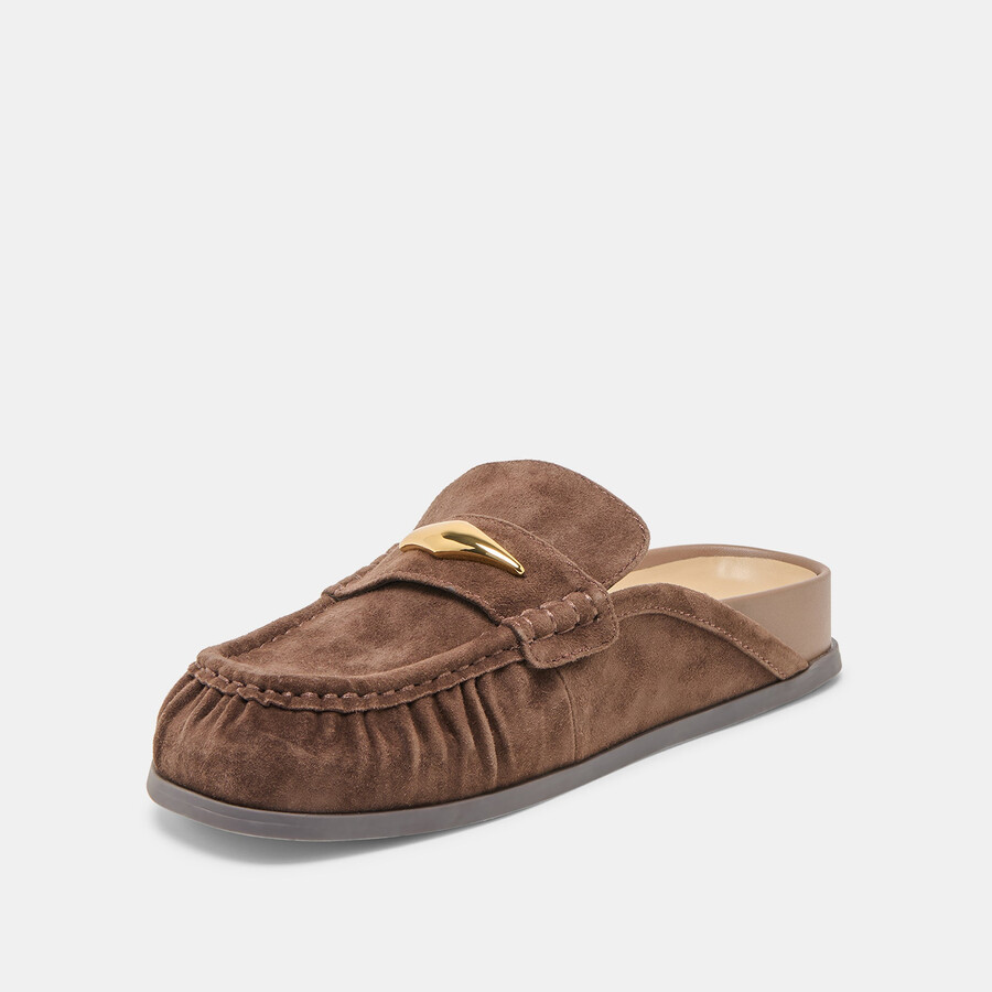 jodero ballerinas aus dunkelbraunem wildleder