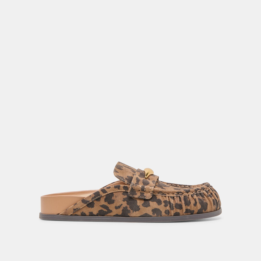 jodero flats braune wildlederschuhe mit leopardenmuster