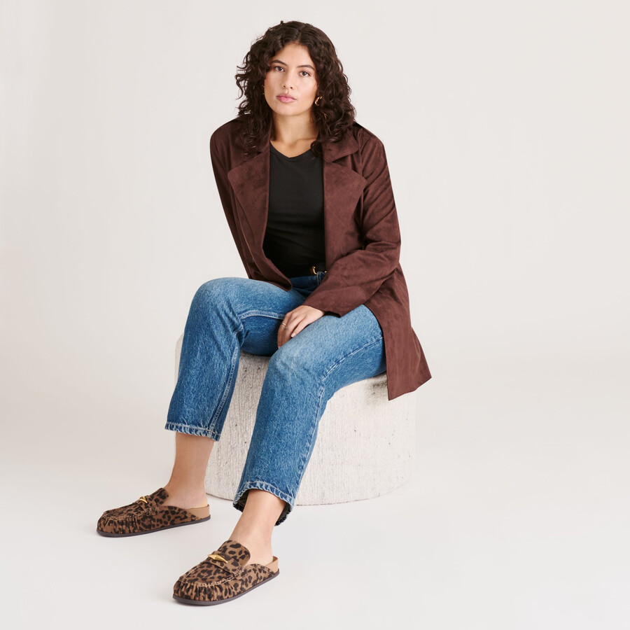 jodero flats braune wildlederschuhe mit leopardenmuster