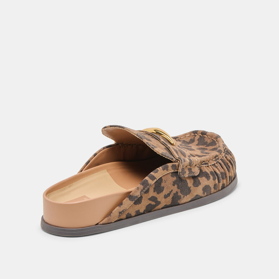 jodero flats braune wildlederschuhe mit leopardenmuster