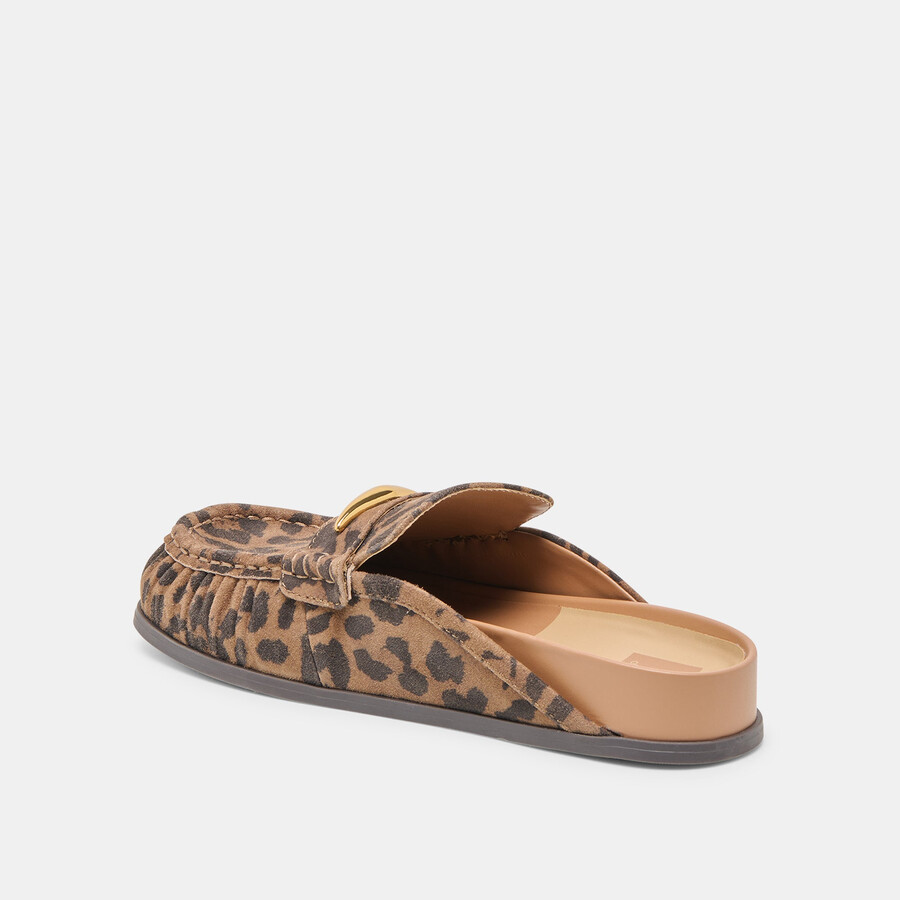 jodero flats braune wildlederschuhe mit leopardenmuster