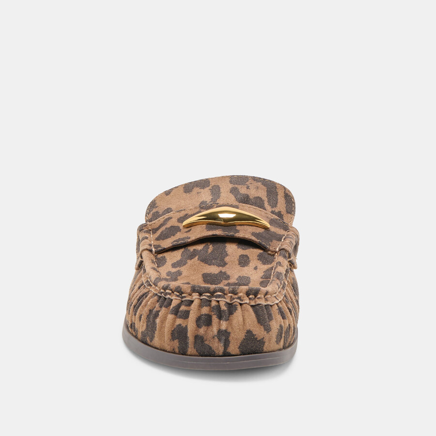jodero flats braune wildlederschuhe mit leopardenmuster