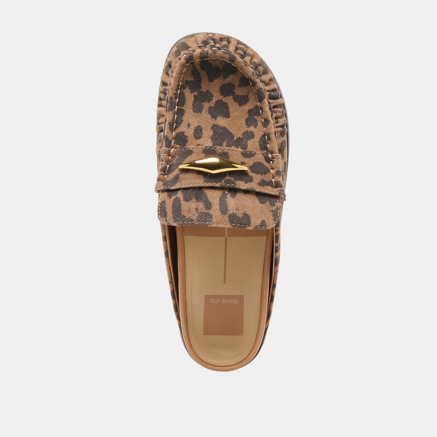 jodero flats braune wildlederschuhe mit leopardenmuster