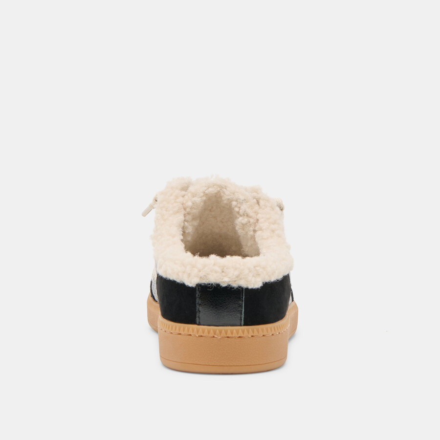 notice slide plush sneakers schwarzes gewebtes leder