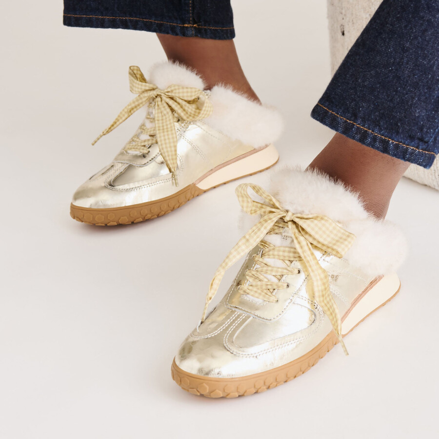 izzey plush sneakers platin-leder