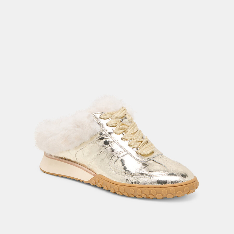 izzey plush sneakers platin-leder