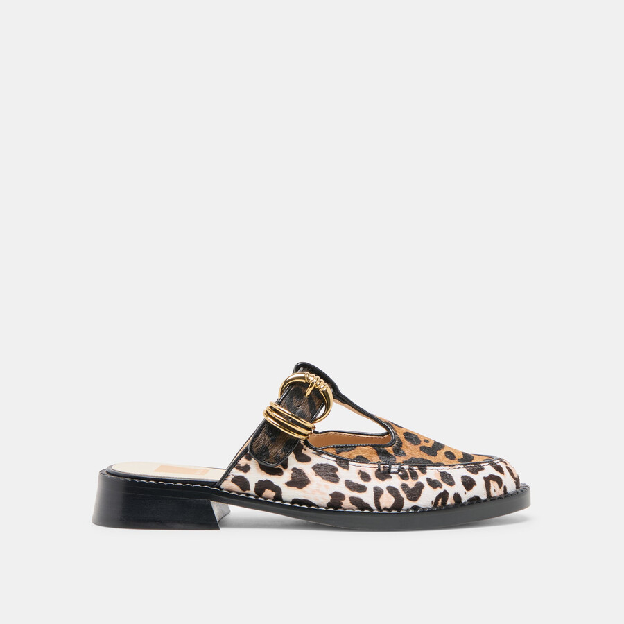 harlah flats leopard multi calf hair