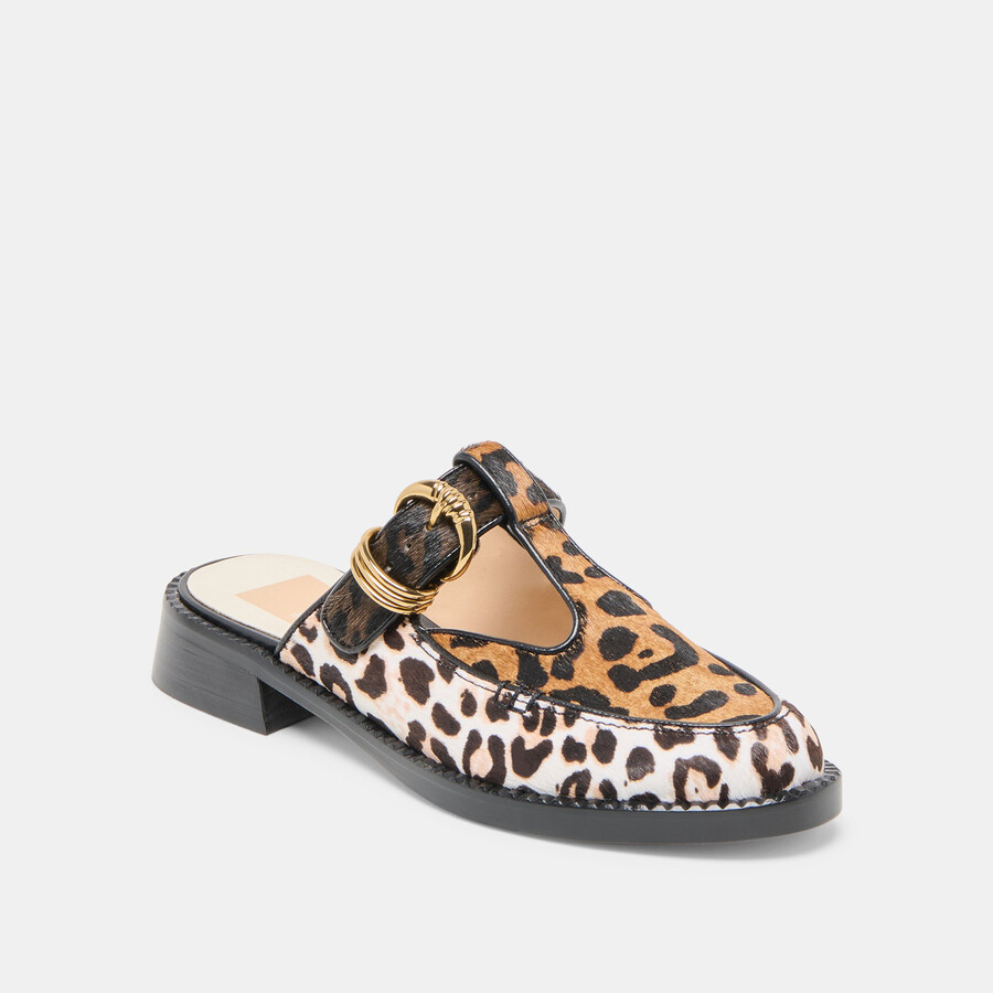 harlah flats leopard multi calf hair