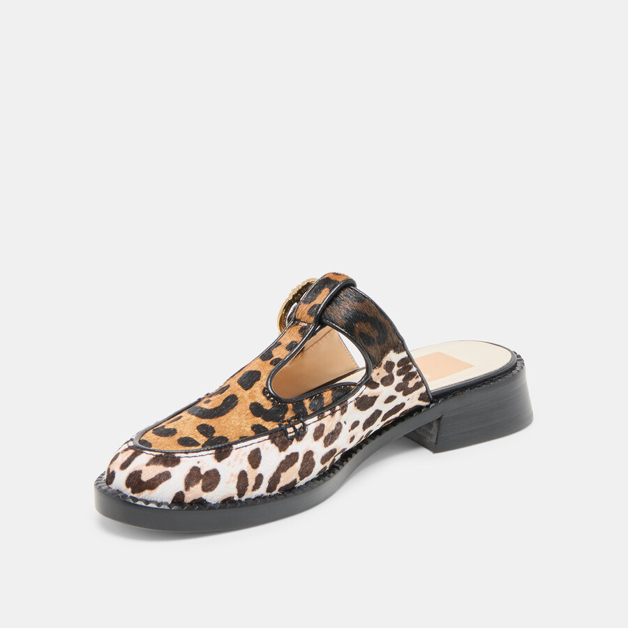 harlah flats leopard multi calf hair