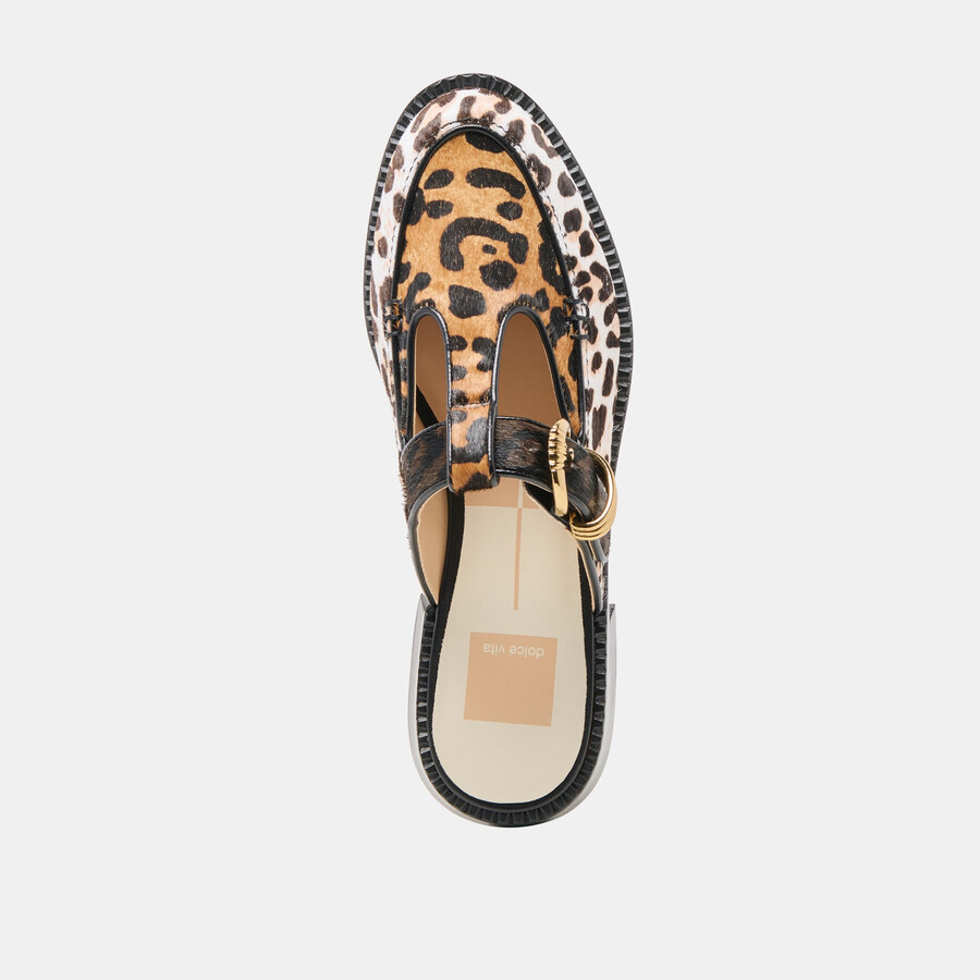 harlah flats leopard multi calf hair