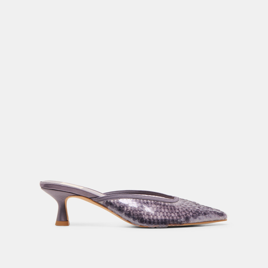 cleo pailletten-pumps rauchfarben