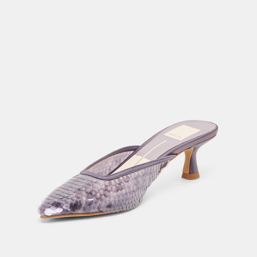 cleo pailletten-pumps rauchfarben