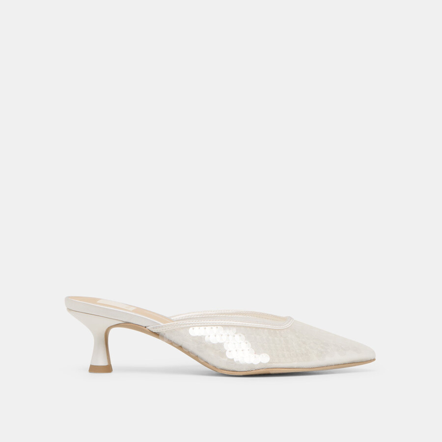 cleo pailletten-pumps elfenbeinfarben