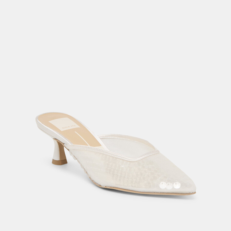 cleo pailletten-pumps elfenbeinfarben
