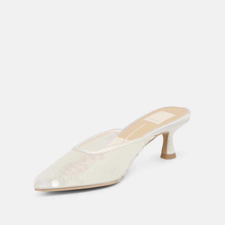 cleo pailletten-pumps elfenbeinfarben
