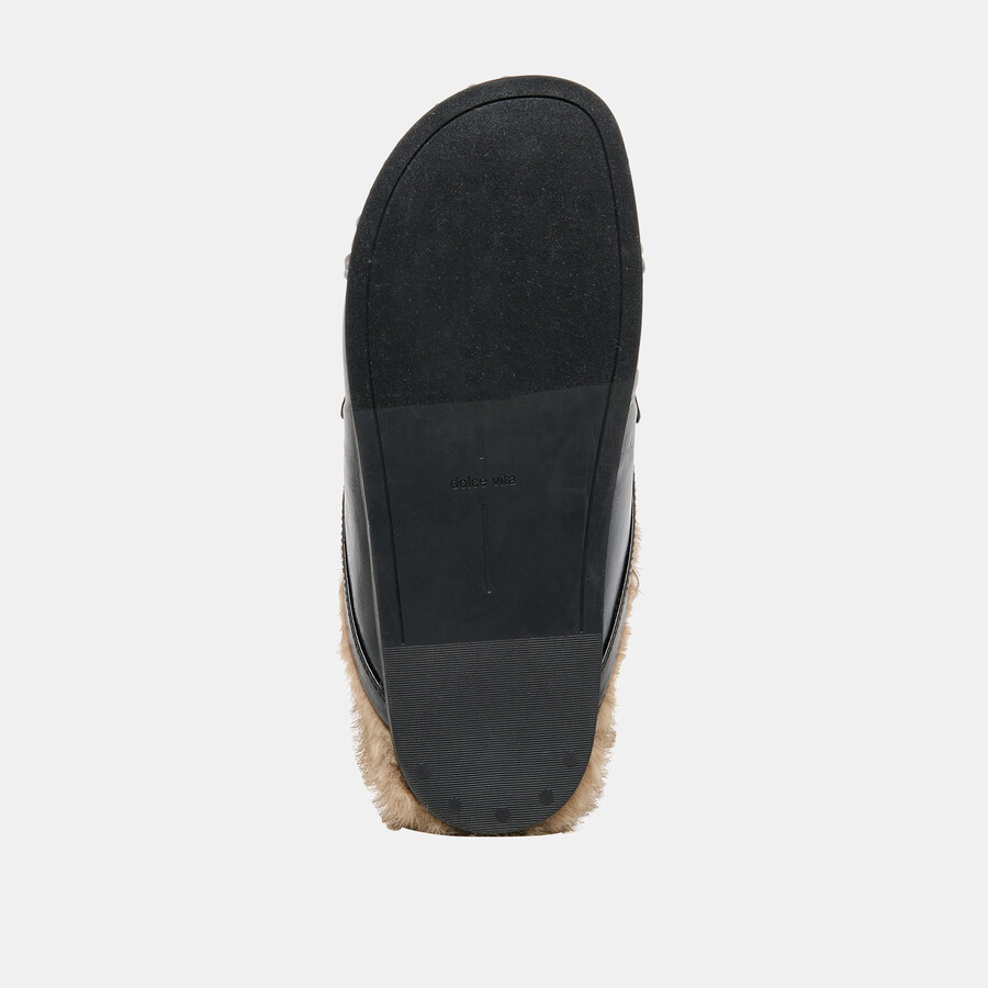 jodero plush flats schwarzes leder