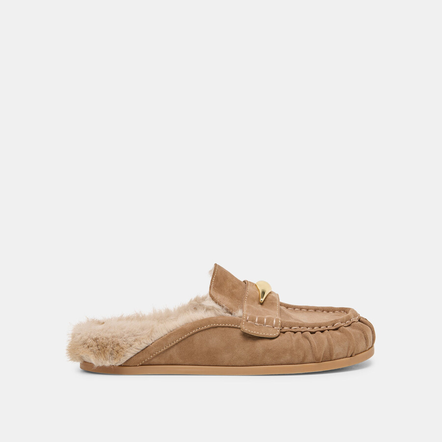 jodero plush flats mushroom wildleder