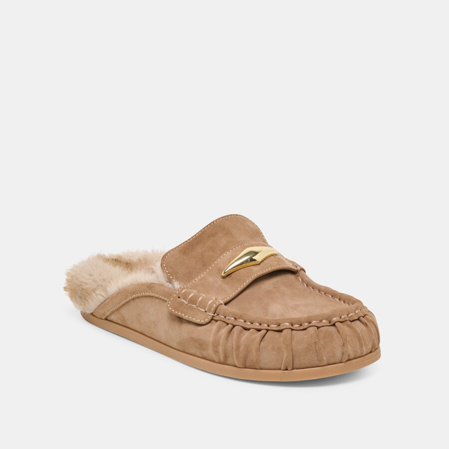jodero plush flats mushroom wildleder