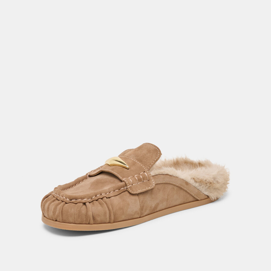 jodero plush flats mushroom wildleder