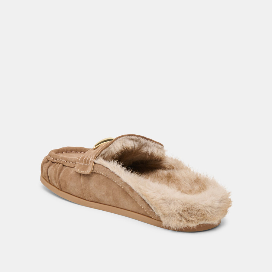 jodero plush flats mushroom wildleder