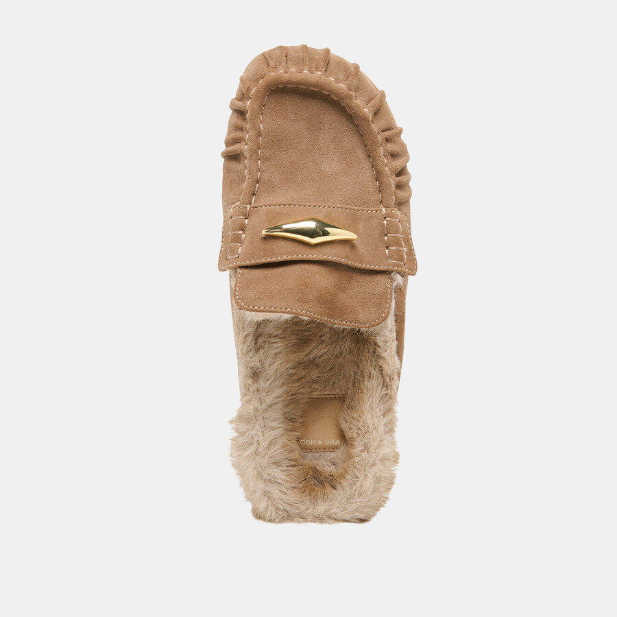 jodero plush flats mushroom wildleder