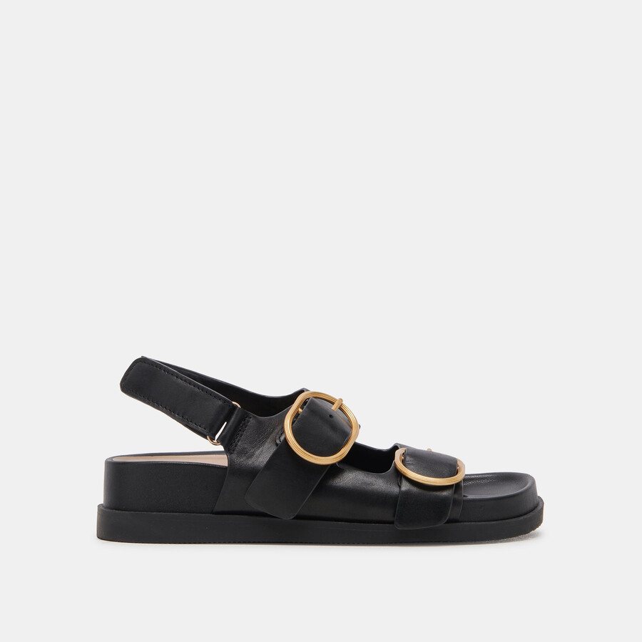 starla sandalen aus schwarzem leder