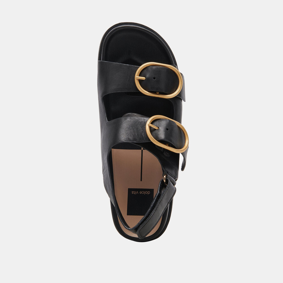 starla sandalen aus schwarzem leder