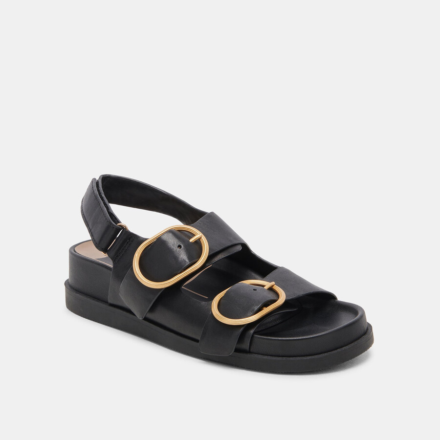 starla sandalen aus schwarzem leder