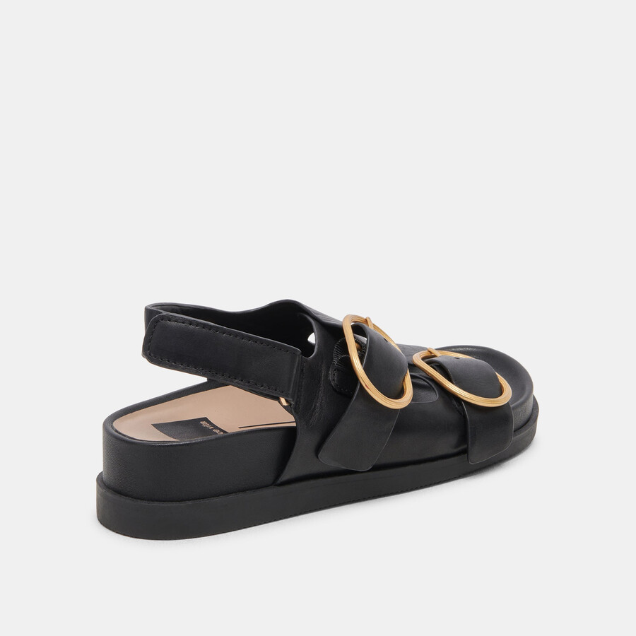 starla sandalen aus schwarzem leder