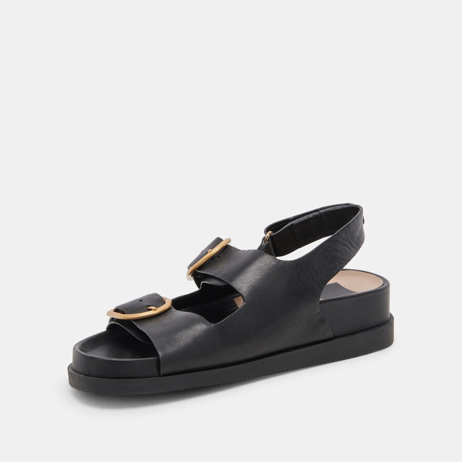 starla sandalen aus schwarzem leder