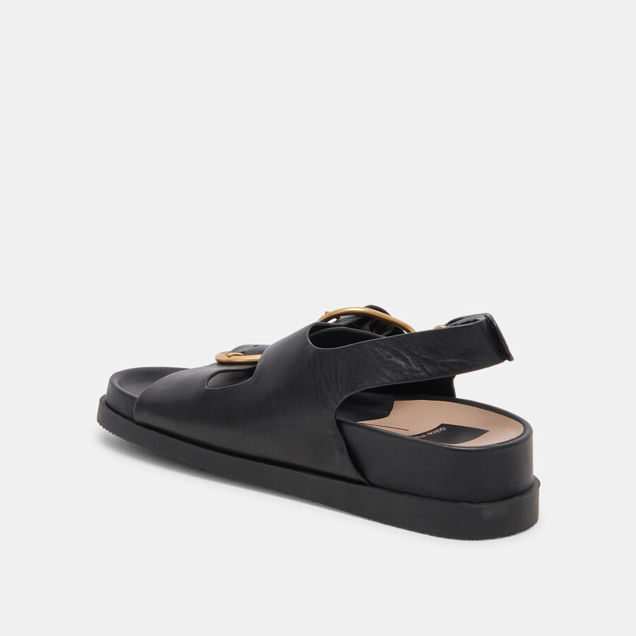 starla sandalen aus schwarzem leder