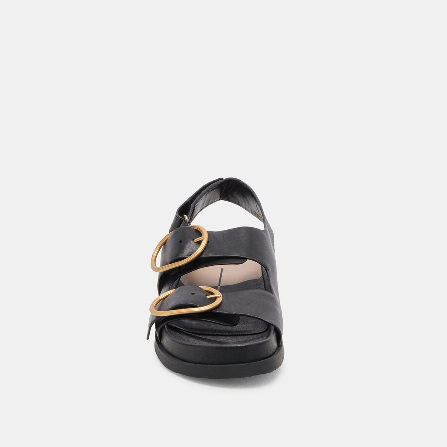 starla sandalen aus schwarzem leder