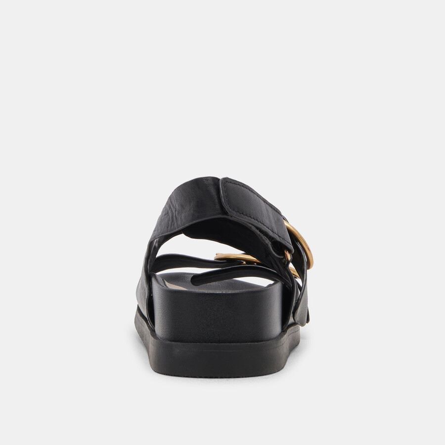 starla sandalen aus schwarzem leder