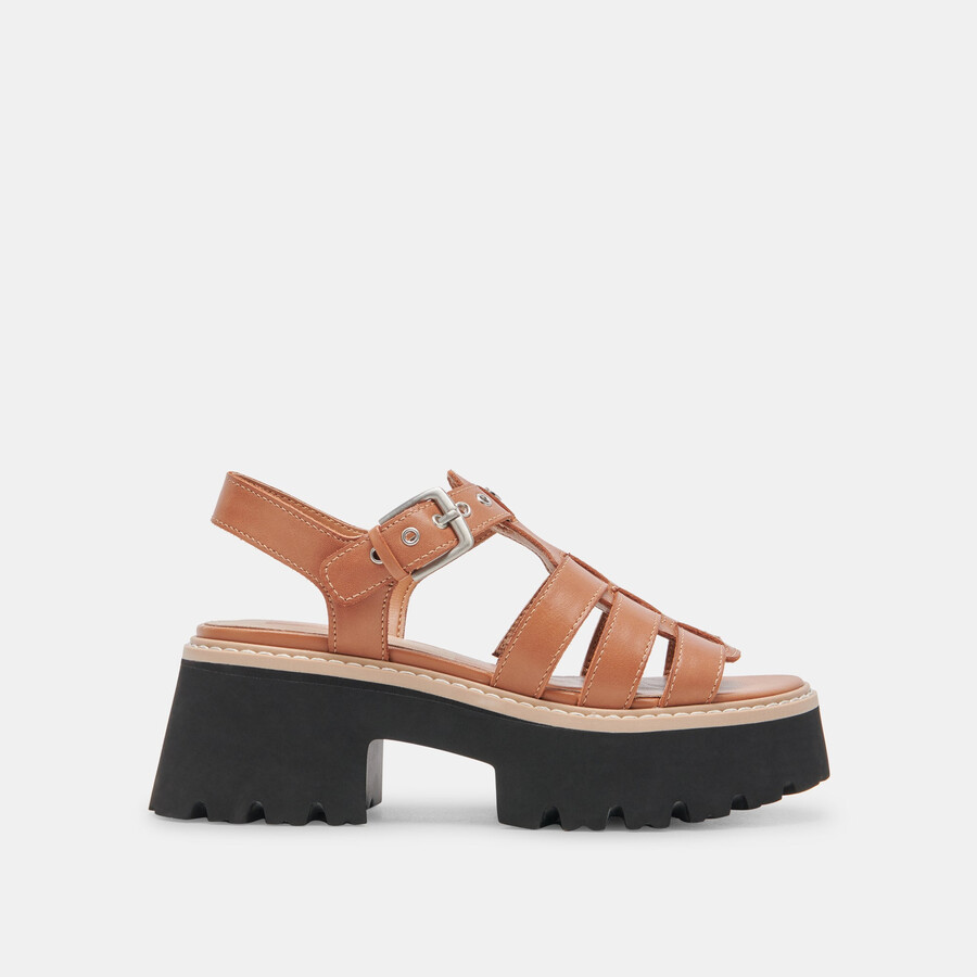 latice sandalen aus braunem leder
