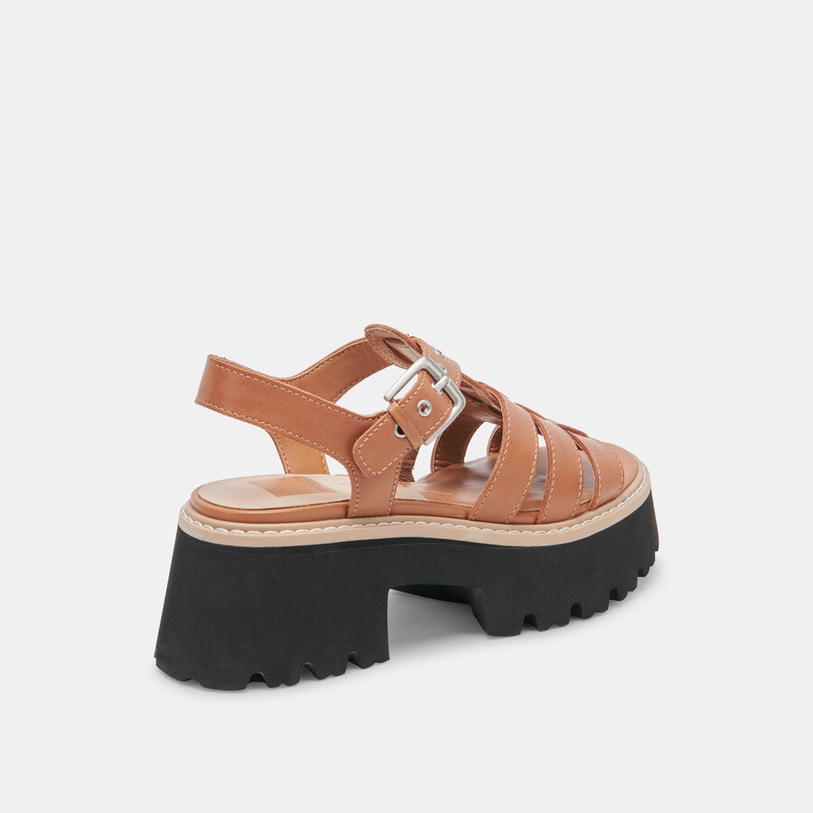 latice sandalen aus braunem leder