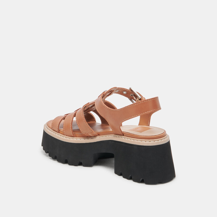 latice sandalen aus braunem leder