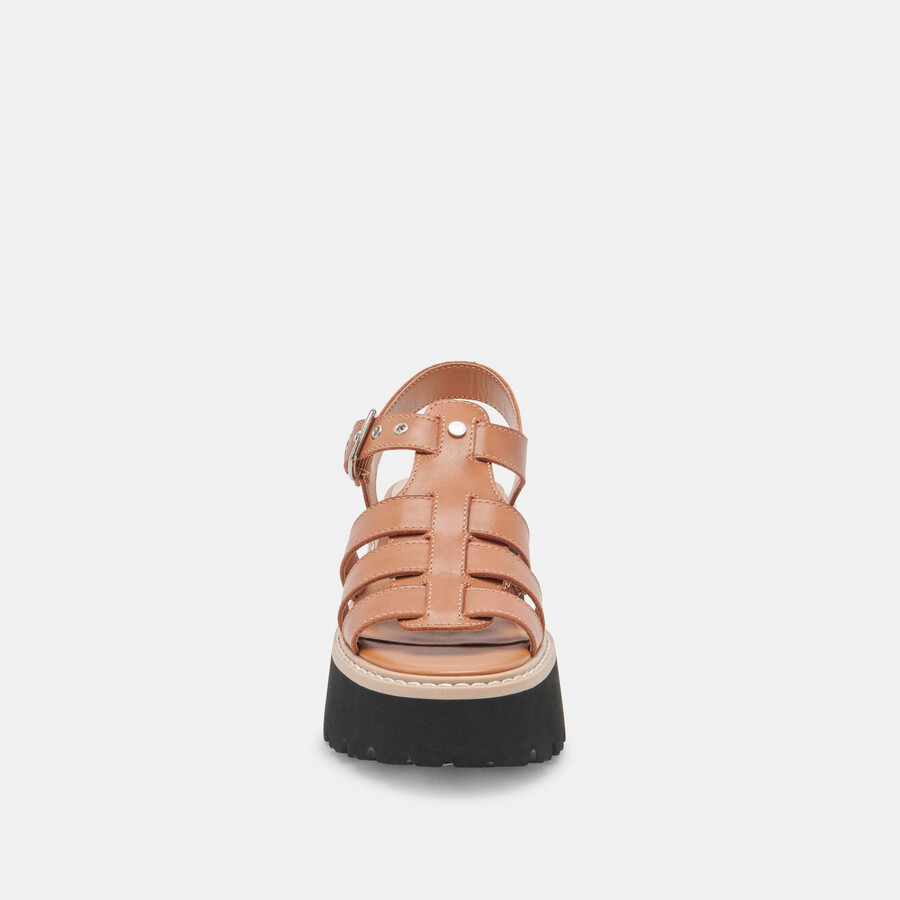 latice sandalen aus braunem leder