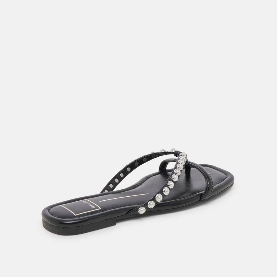 lucca perlen-sandalen mit schwarzen perlen
