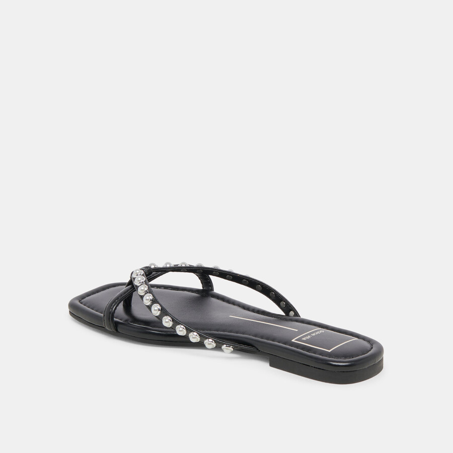 lucca perlen-sandalen mit schwarzen perlen