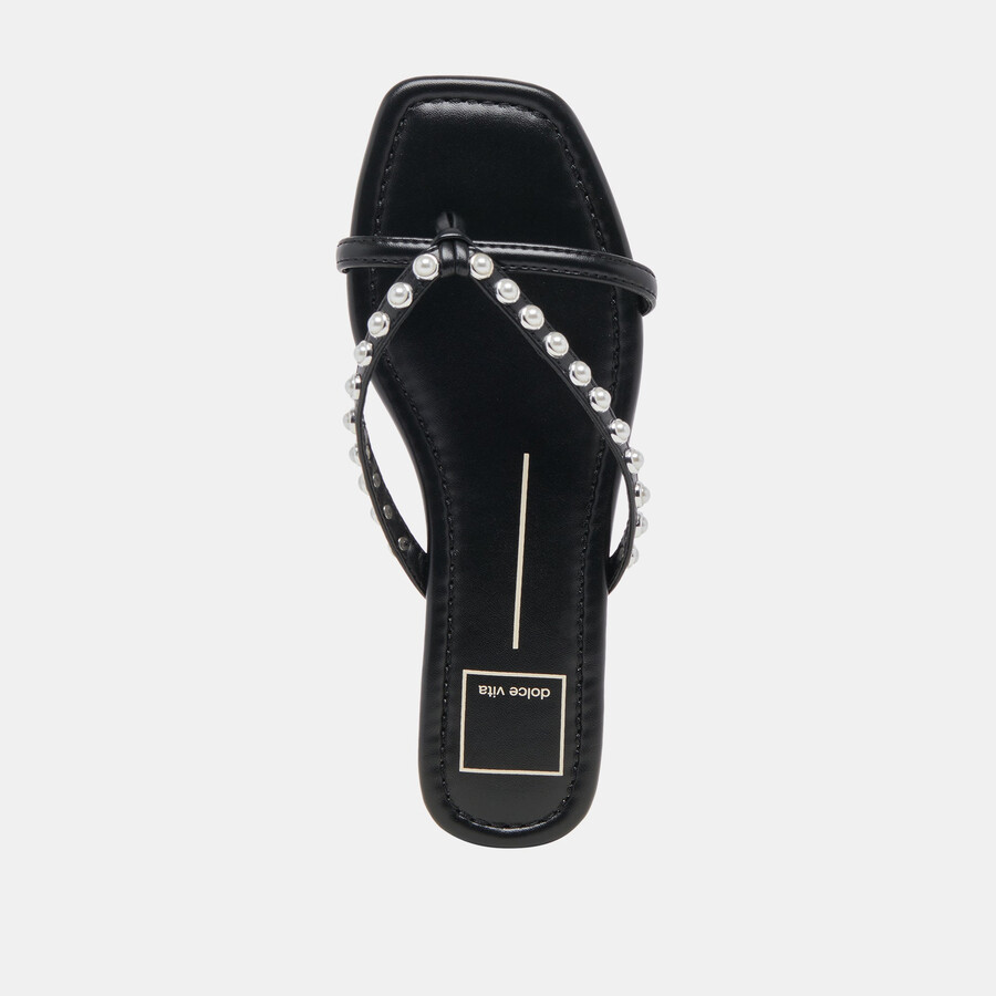 lucca perlen-sandalen mit schwarzen perlen