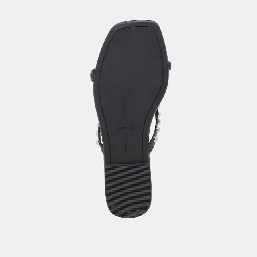 lucca perlen-sandalen mit schwarzen perlen