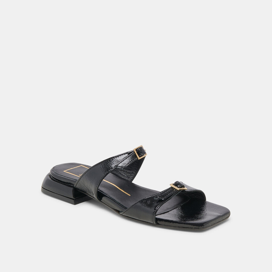 lavendel sandalen midnight crinkle lackleder