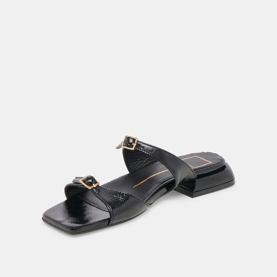 lavendel sandalen midnight crinkle lackleder