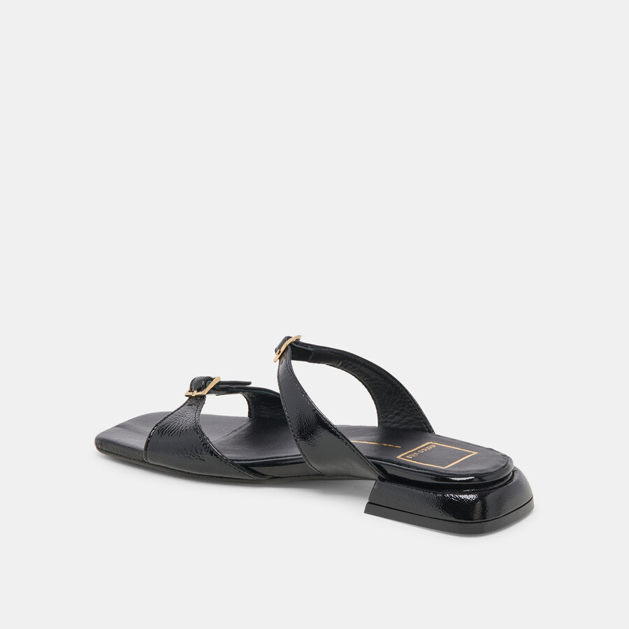 lavendel sandalen midnight crinkle lackleder