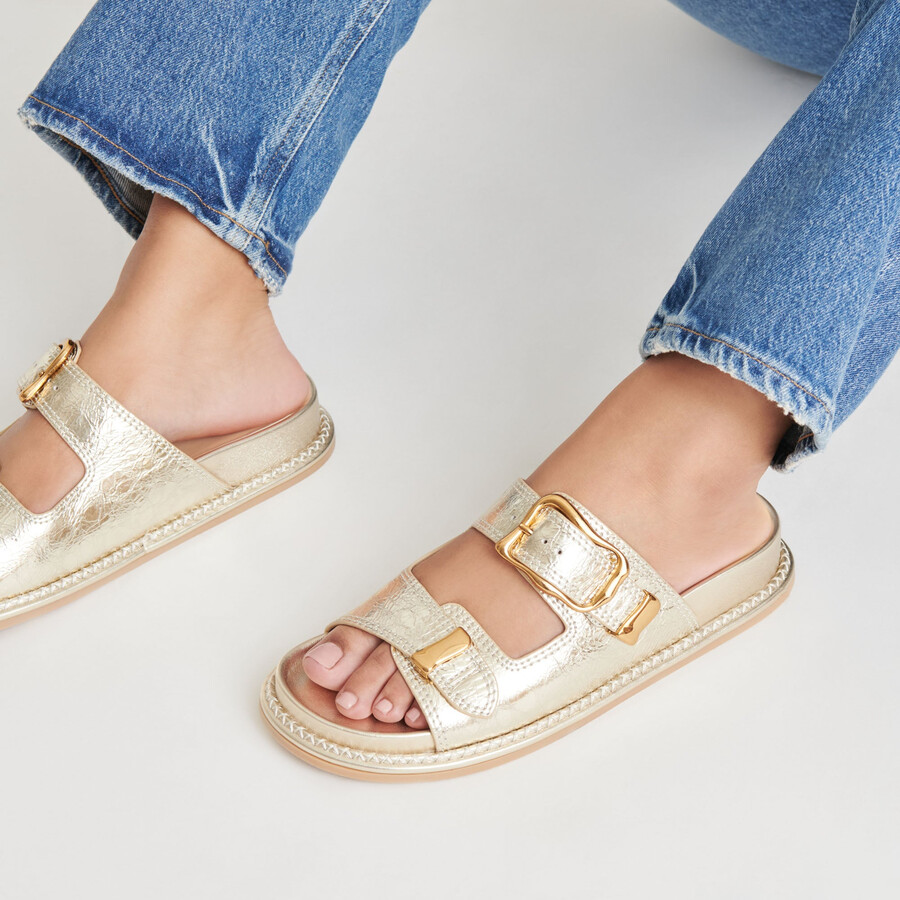 sevana sandalen hellgoldenes leder im used-look