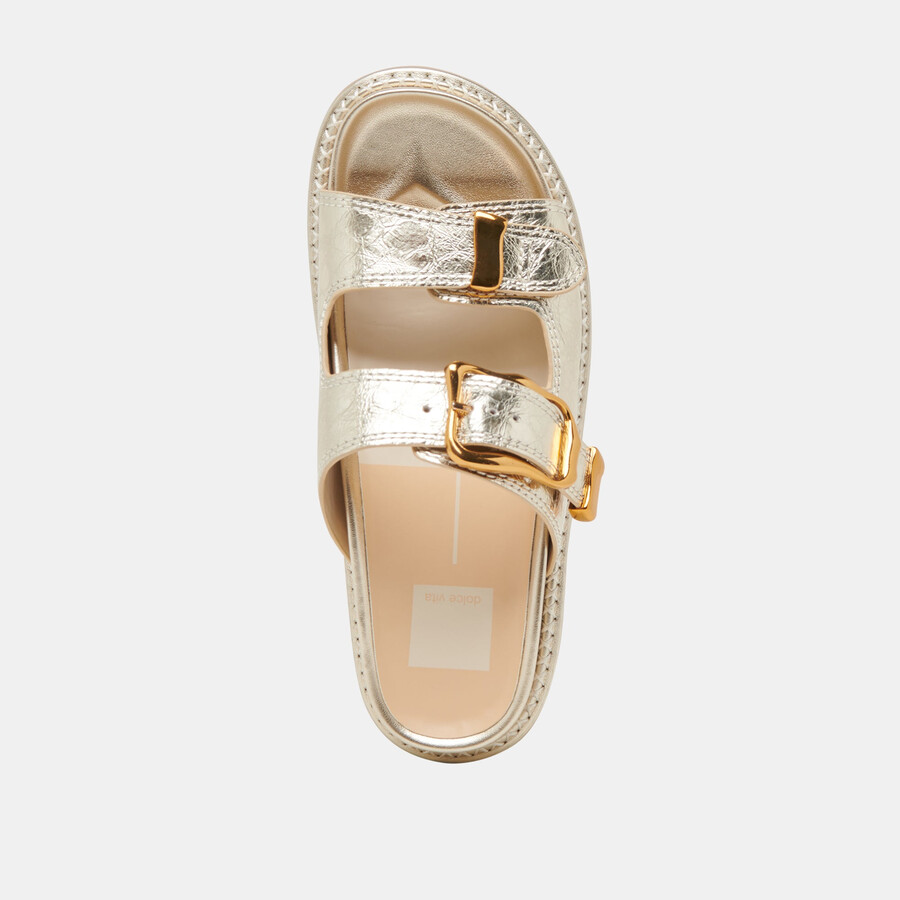 sevana sandalen hellgoldenes leder im used-look