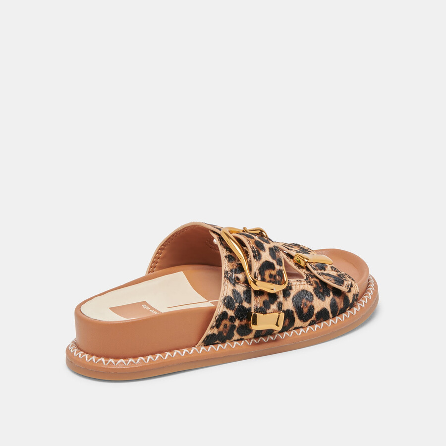 sevana sandalen dunkelbraunes leopardenmuster kalbsleder